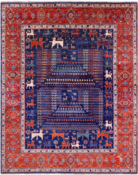 Persian Fine Serapi Hand Knotted Wool Rug - 8' 0" X 10' 0" - Golden Nile