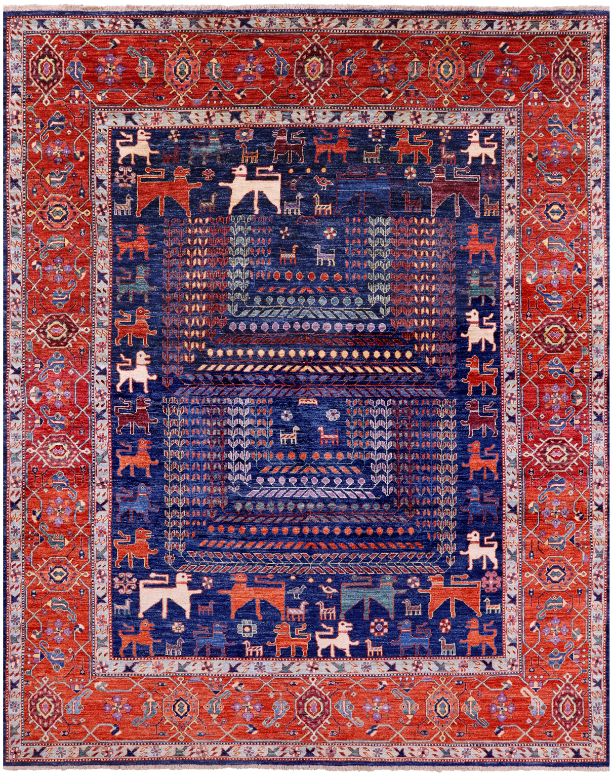 Persian Fine Serapi Hand Knotted Wool Rug - 8' 0" X 10' 0" - Golden Nile