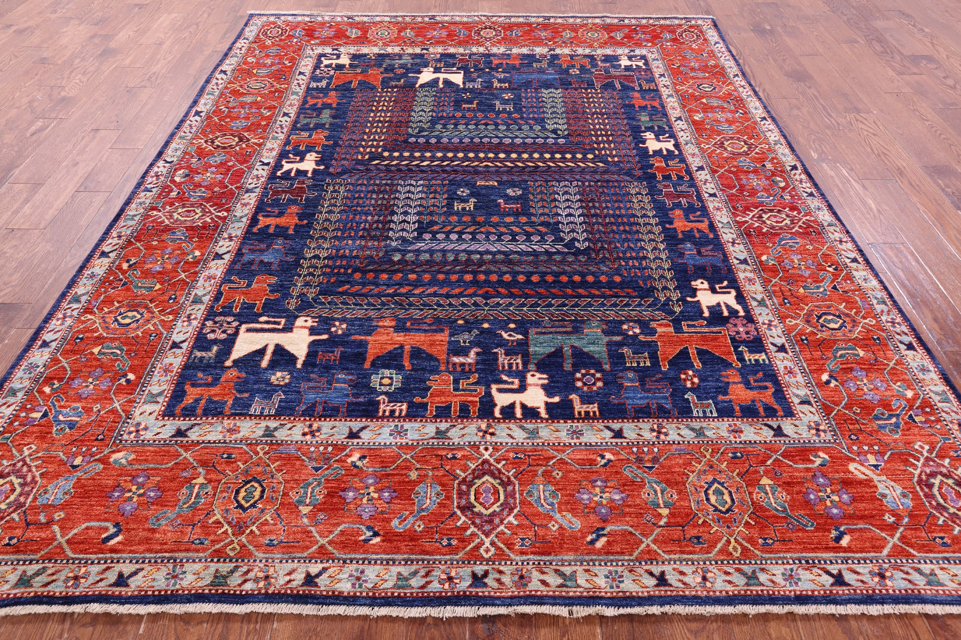 Persian Fine Serapi Hand Knotted Wool Rug - 8' 0" X 10' 0" - Golden Nile