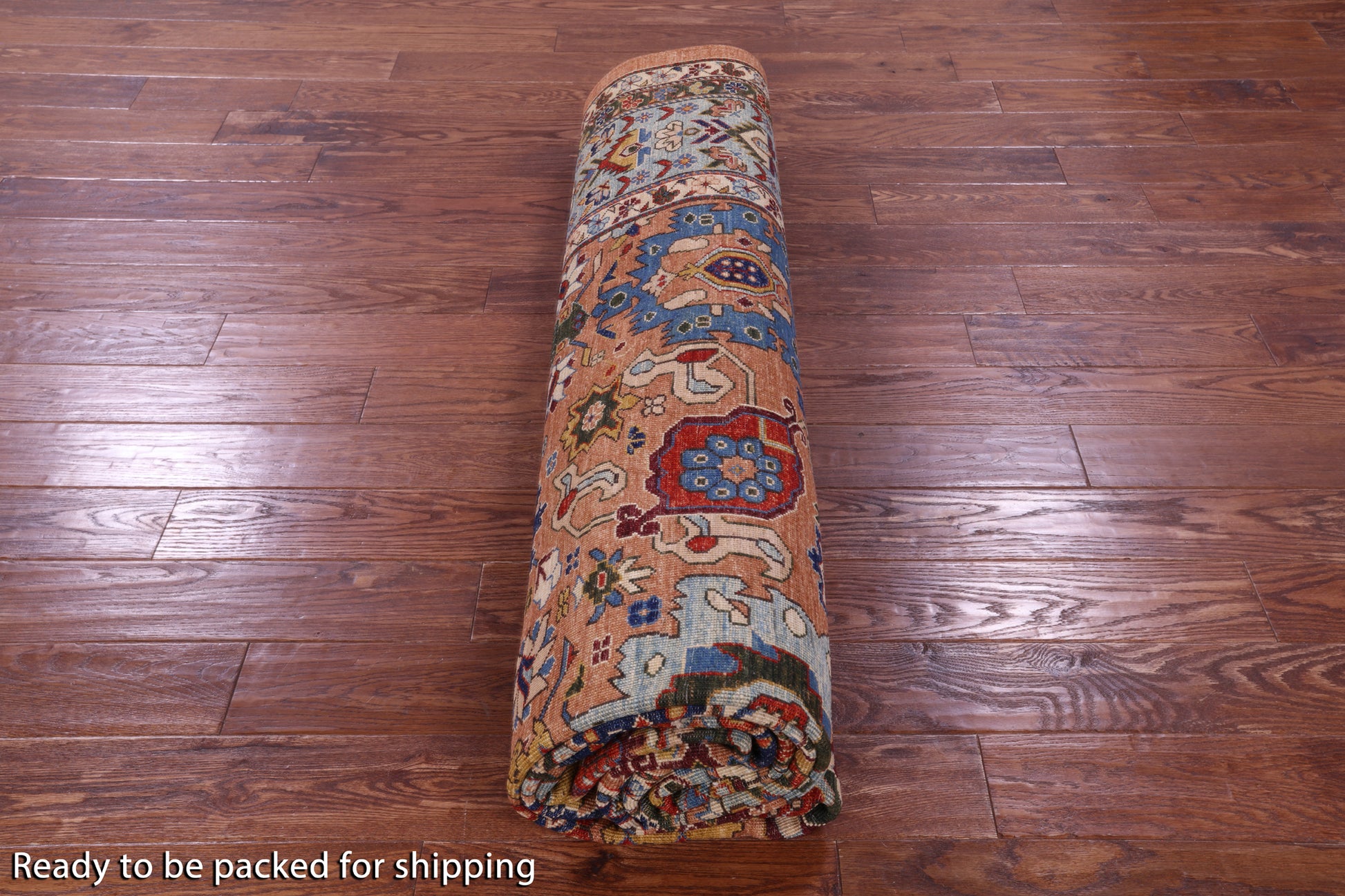 Persian Fine Serapi Hand Knotted Wool Rug - 9' 0" X 11' 9" - Golden Nile