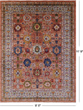 Persian Fine Serapi Hand Knotted Wool Rug - 9' 0" X 11' 9" - Golden Nile