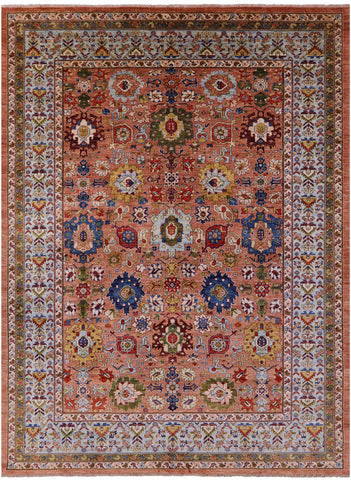 Persian Fine Serapi Hand Knotted Wool Rug - 9' 0