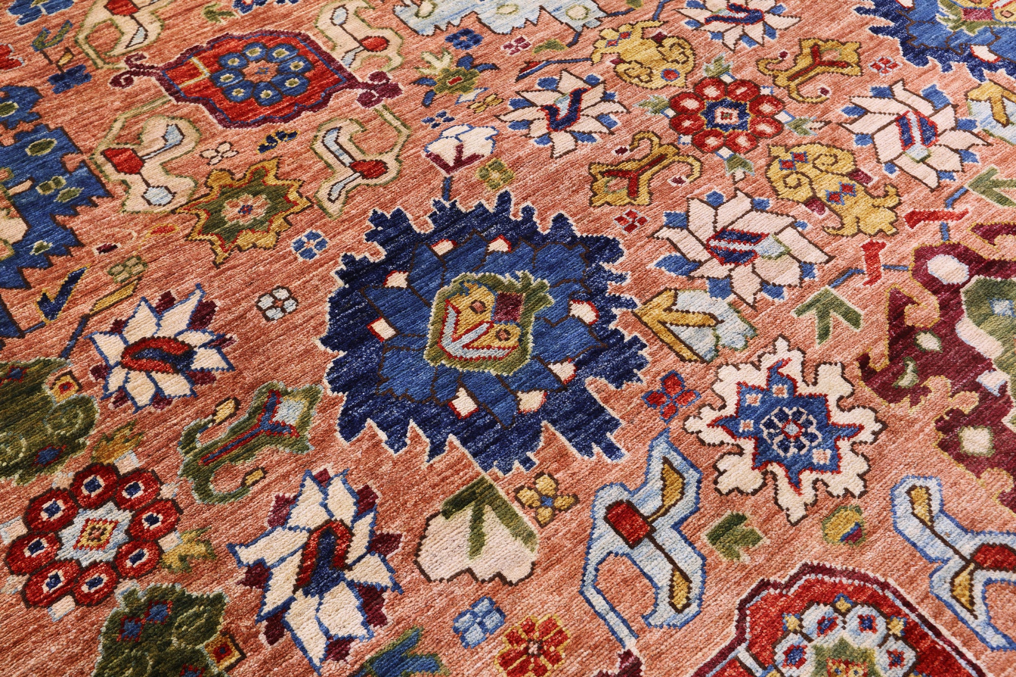 Persian Fine Serapi Hand Knotted Wool Rug - 9' 0" X 11' 9" - Golden Nile