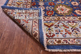 Blue Persian Fine Serapi Hand Knotted Wool Rug - 7' 11" X 9' 8" - Golden Nile