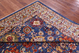Blue Persian Fine Serapi Hand Knotted Wool Rug - 7' 11" X 9' 8" - Golden Nile