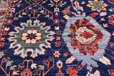 Blue Persian Fine Serapi Hand Knotted Wool Rug - 9' 1" X 12' 0" - Golden Nile