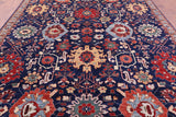 Blue Persian Fine Serapi Hand Knotted Wool Rug - 9' 1" X 12' 0" - Golden Nile