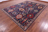 Blue Persian Fine Serapi Hand Knotted Wool Rug - 9' 1" X 12' 0" - Golden Nile