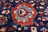 Blue Persian Fine Serapi Hand Knotted Wool Rug - 9' 1" X 12' 0" - Golden Nile