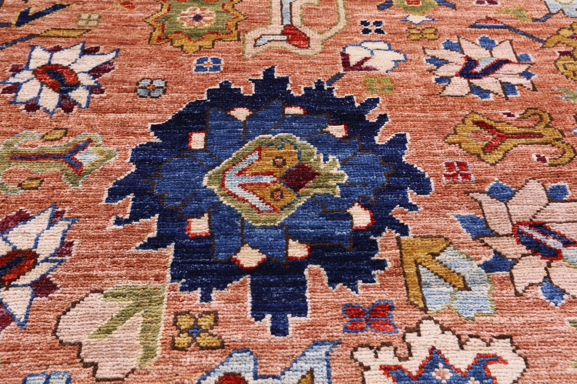 Persian Fine Serapi Hand Knotted Wool Rug - 9' 0" X 12' 0" - Golden Nile
