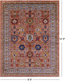 Persian Fine Serapi Hand Knotted Wool Rug - 9' 0" X 12' 0" - Golden Nile
