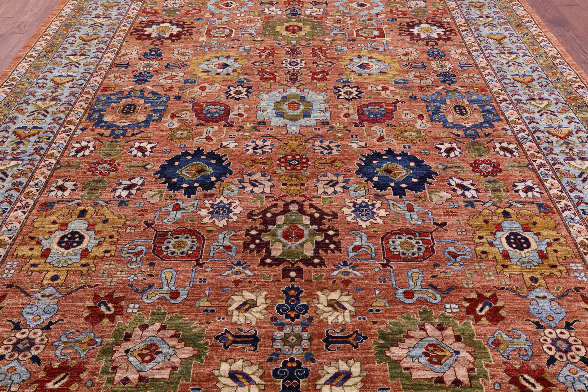 Persian Fine Serapi Hand Knotted Wool Rug - 9' 0" X 12' 0" - Golden Nile