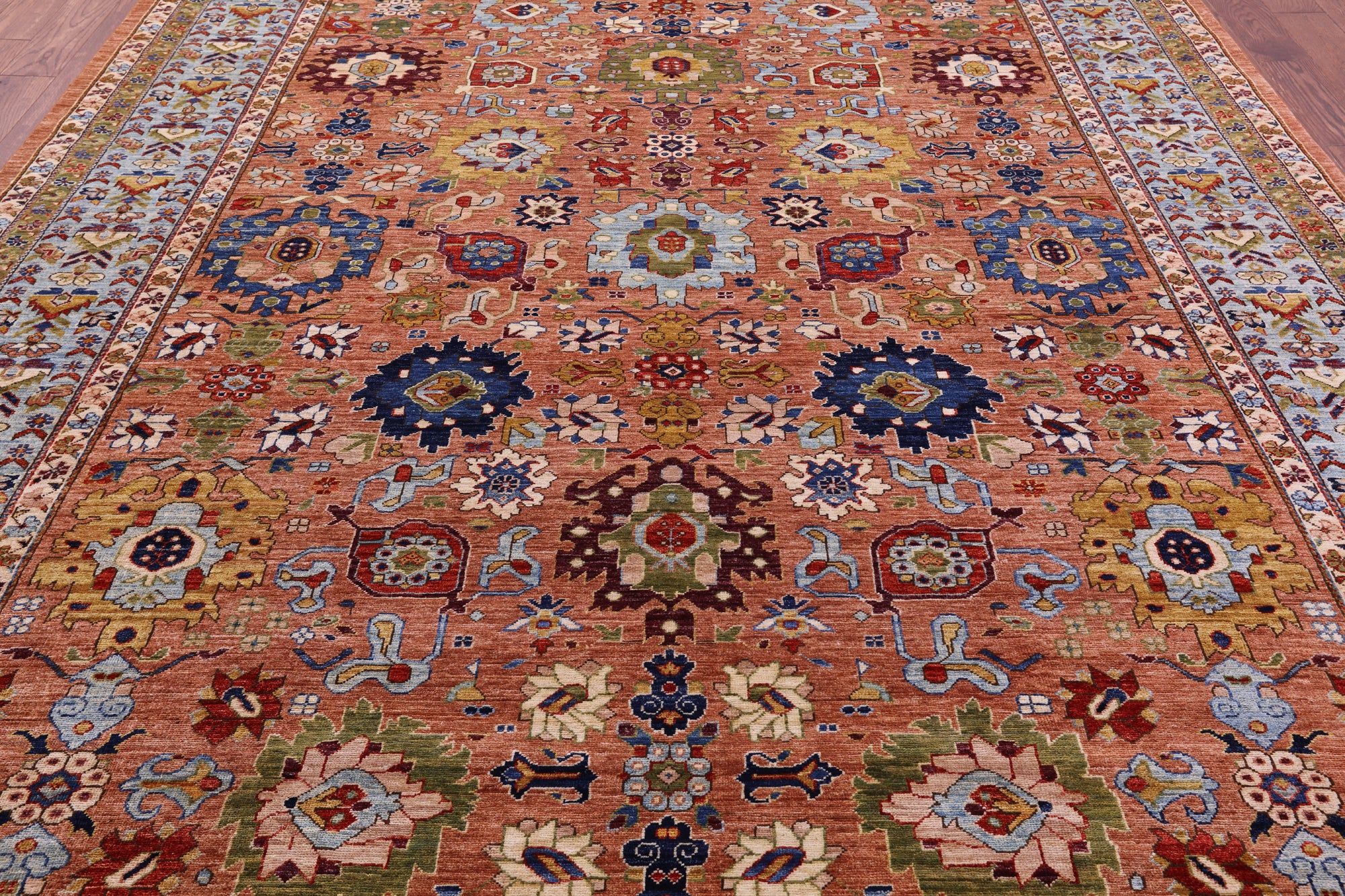 Persian Fine Serapi Hand Knotted Wool Rug - 9' 0" X 12' 0" - Golden Nile