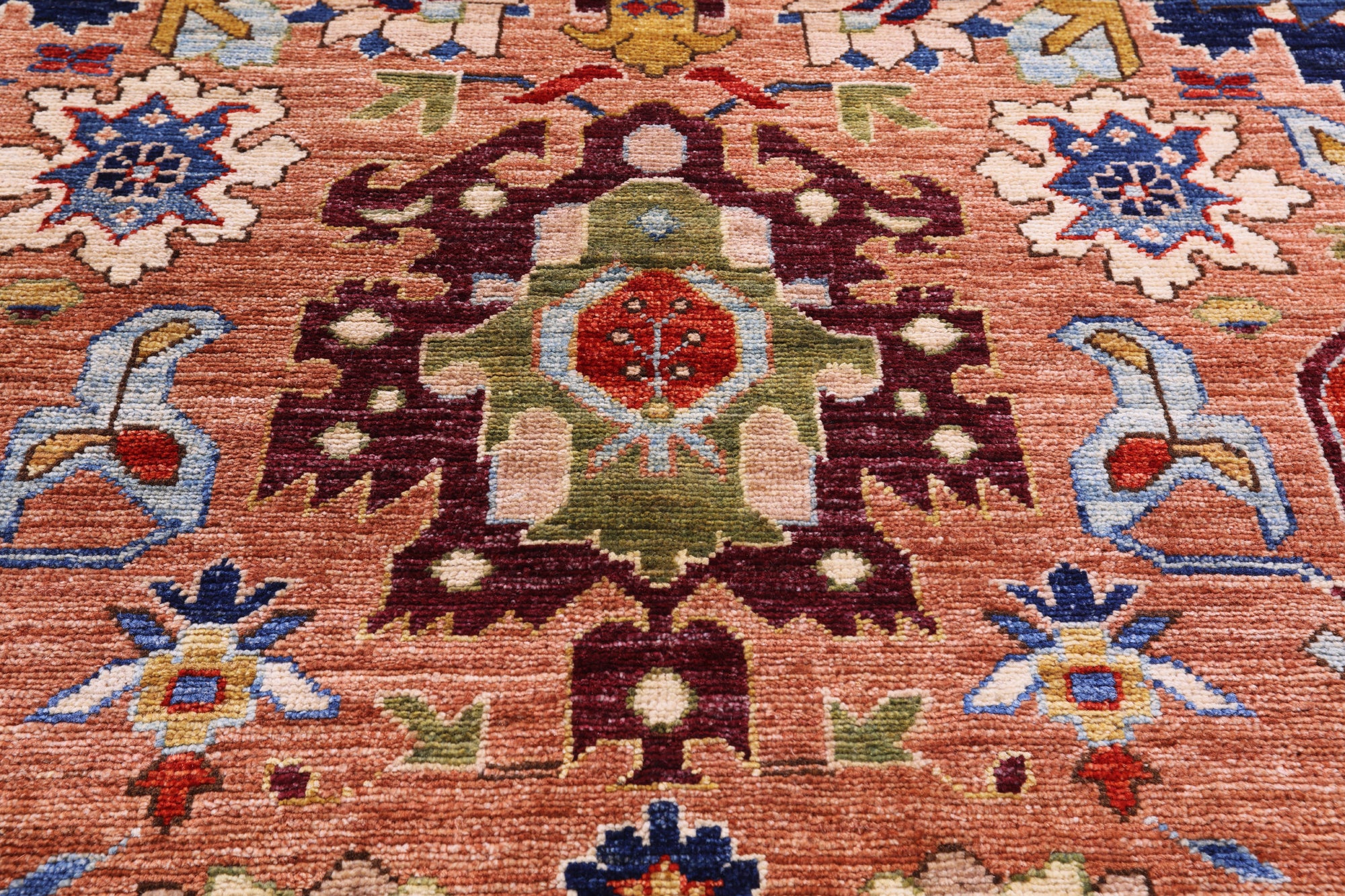Persian Fine Serapi Hand Knotted Wool Rug - 9' 0" X 12' 0" - Golden Nile