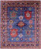 Blue Persian Fine Serapi Hand Knotted Wool Rug - 8' 2" X 9' 8" - Golden Nile