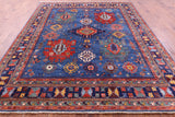Blue Persian Fine Serapi Hand Knotted Wool Rug - 8' 2" X 9' 8" - Golden Nile