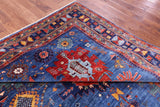Blue Persian Fine Serapi Hand Knotted Wool Rug - 8' 2" X 9' 8" - Golden Nile