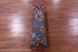 Blue Persian Fine Serapi Hand Knotted Wool Rug - 8' 2" X 9' 7" - Golden Nile