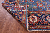 Blue Persian Fine Serapi Hand Knotted Wool Rug - 8' 2" X 9' 7" - Golden Nile