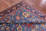 Blue Persian Fine Serapi Hand Knotted Wool Rug - 8' 2" X 9' 7" - Golden Nile