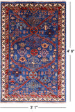 Persian Fine Serapi Handmade Wool Rug - 3' 1" X 4' 8" - Golden Nile