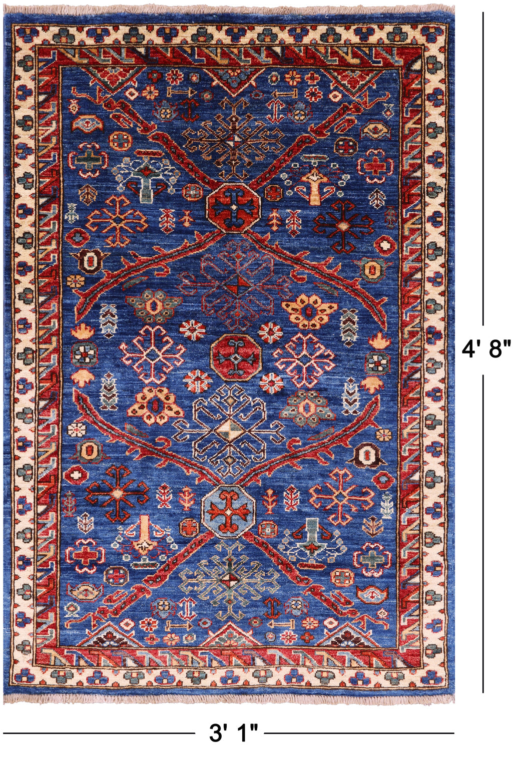 Persian Fine Serapi Handmade Wool Rug - 3' 1" X 4' 8" - Golden Nile