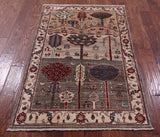Tribal Persian Gabbeh Hand Knotted Wool Rug - 3' 3" X 5' 2" - Golden Nile