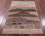 Tribal Persian Gabbeh Hand Knotted Wool Rug - 3' 3" X 4' 10" - Golden Nile