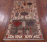 Tribal Persian Gabbeh Hand Knotted Wool Rug - 3' 0" X 5' 3" - Golden Nile
