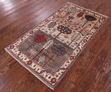 Tribal Persian Gabbeh Hand Knotted Wool Rug - 3' 0" X 5' 3" - Golden Nile
