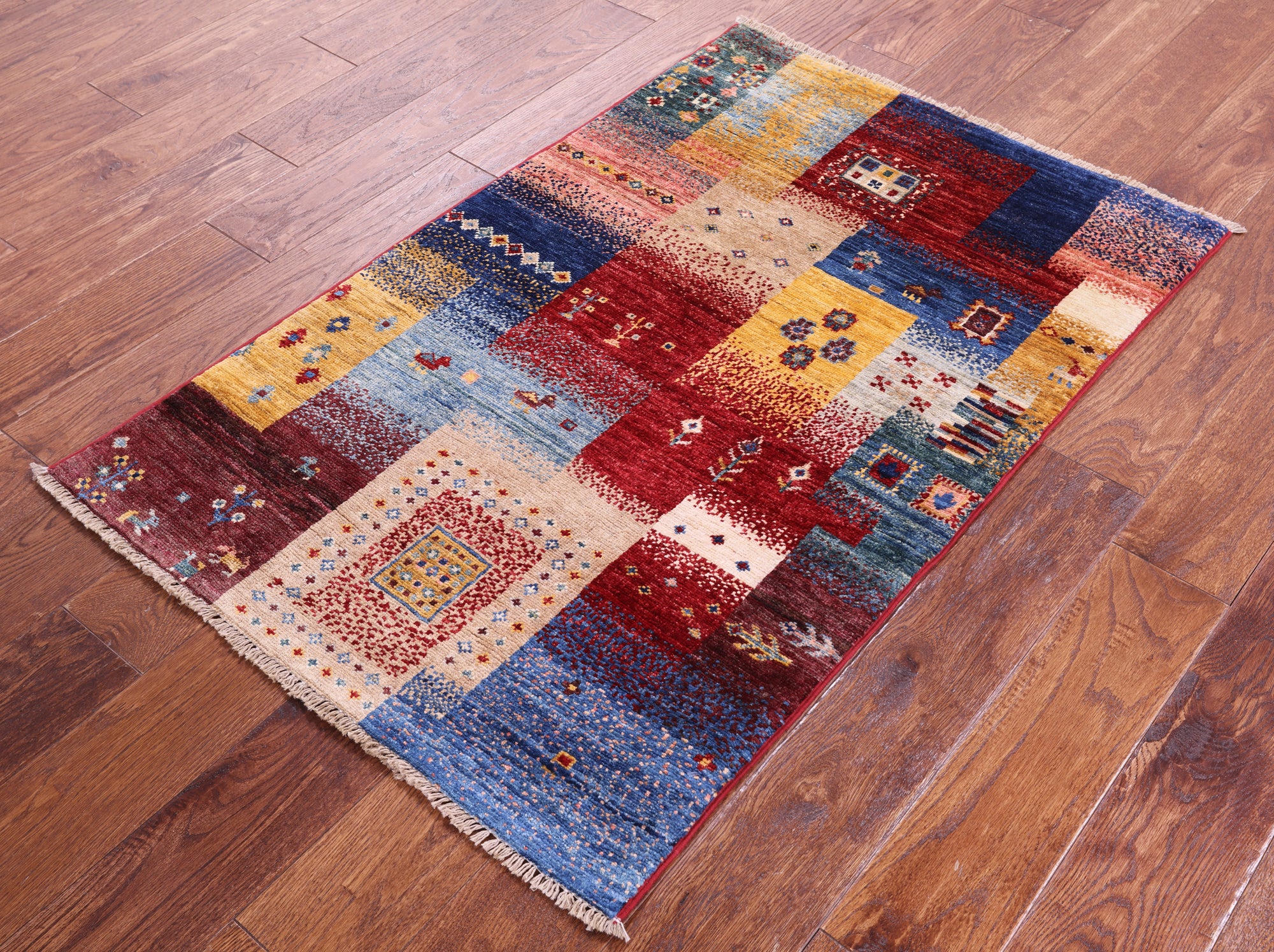 Tribal Persian Gabbeh Handmade Wool Rug - 2' 7" X 4' 0" - Golden Nile