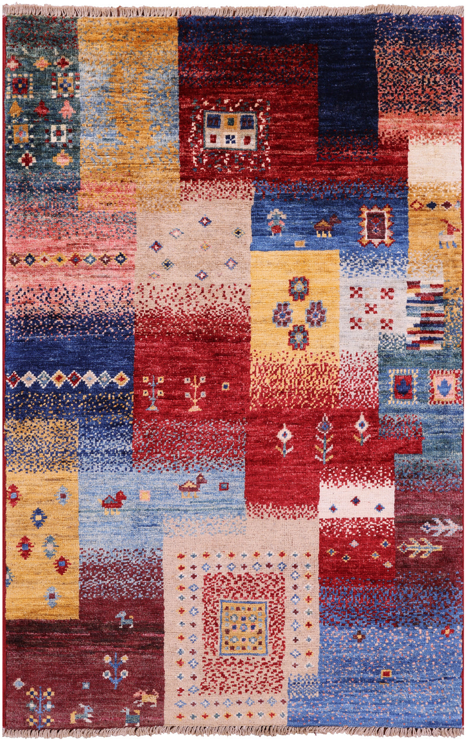 Tribal Persian Gabbeh Handmade Wool Rug - 2' 7" X 4' 0" - Golden Nile