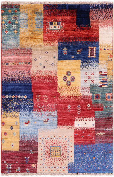 Tribal Persian Gabbeh Handmade Wool Rug - 2' 8" X 4' 0" - Golden Nile