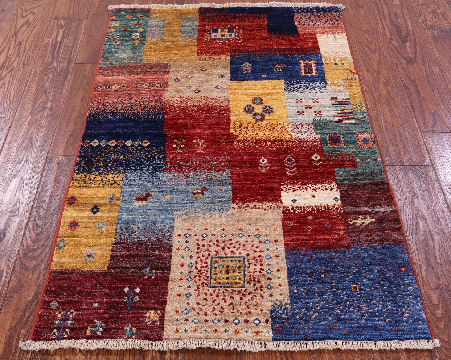 Tribal Persian Gabbeh Handmade Wool Rug - 2' 8" X 4' 0" - Golden Nile