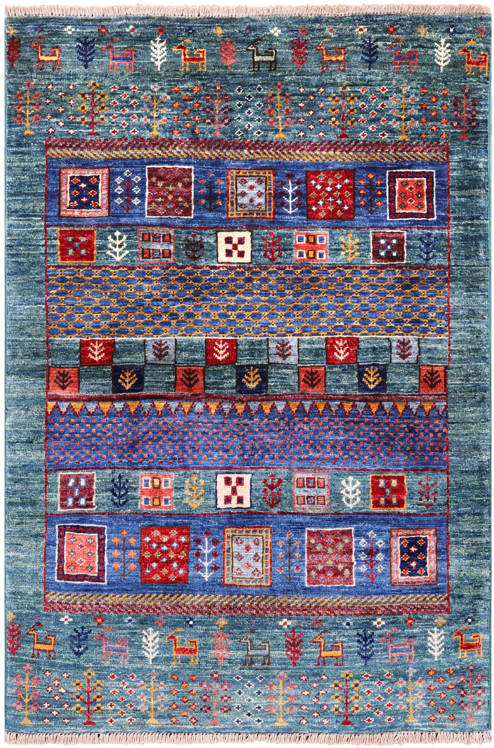 Tribal Persian Gabbeh Handmade Wool Rug - 2' 9" X 4' 1" - Golden Nile