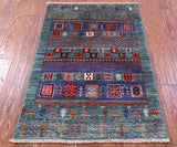 Tribal Persian Gabbeh Handmade Wool Rug - 2' 9" X 4' 1" - Golden Nile