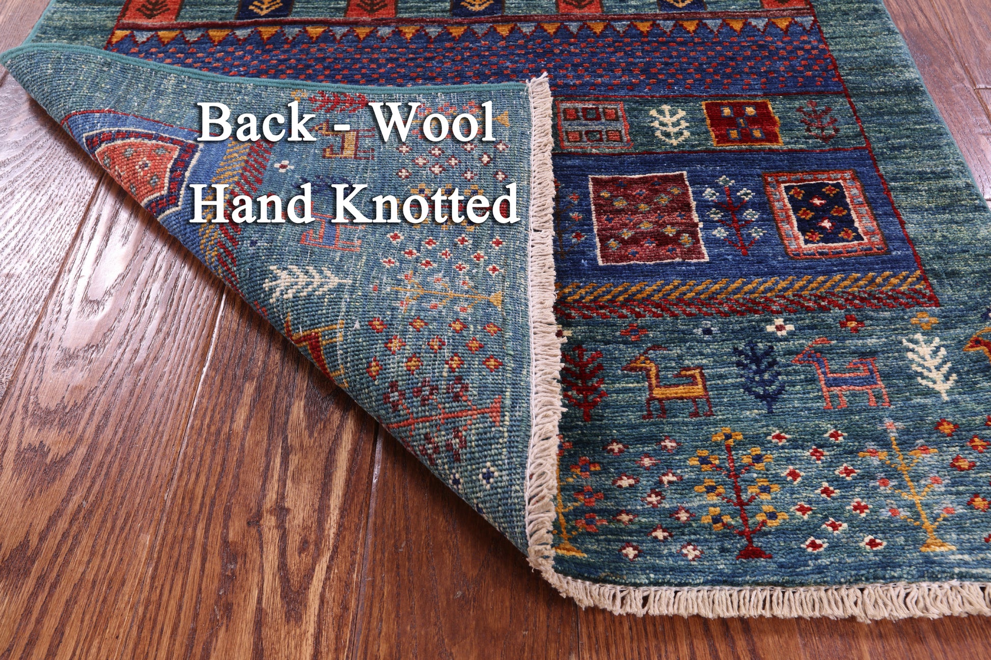 Tribal Persian Gabbeh Handmade Wool Rug - 2' 9" X 4' 1" - Golden Nile