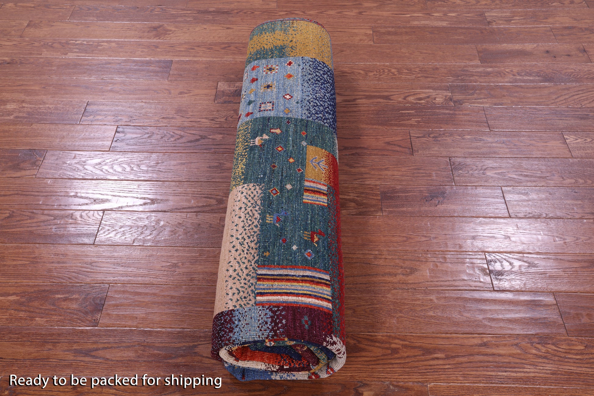 Tribal Persian Gabbeh Handmade Wool Rug - 8' 4" X 9' 10" - Golden Nile