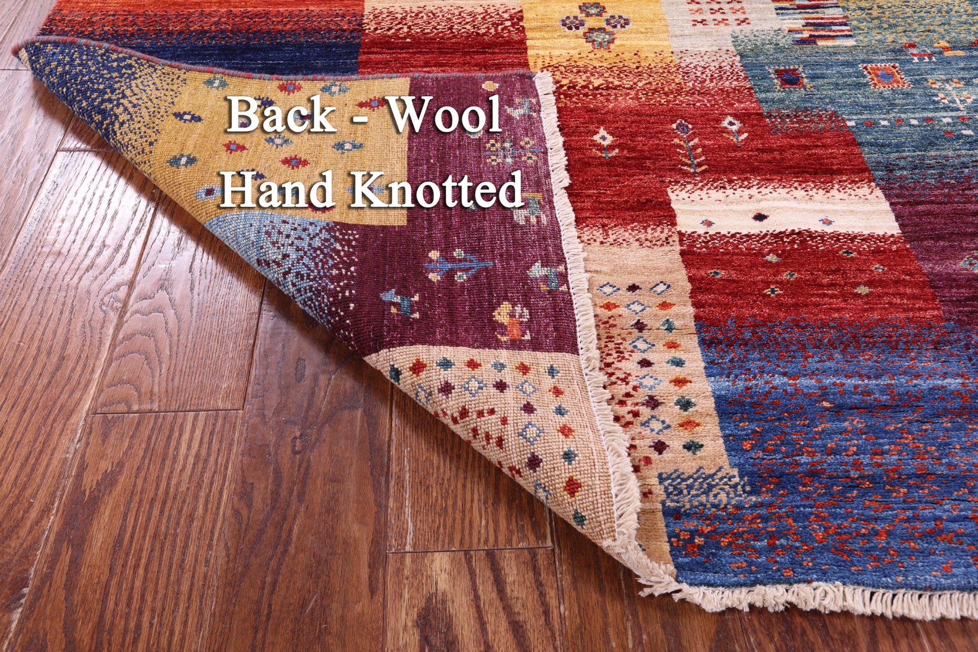 Tribal Persian Gabbeh Handmade Wool Rug - 8' 4" X 9' 10" - Golden Nile