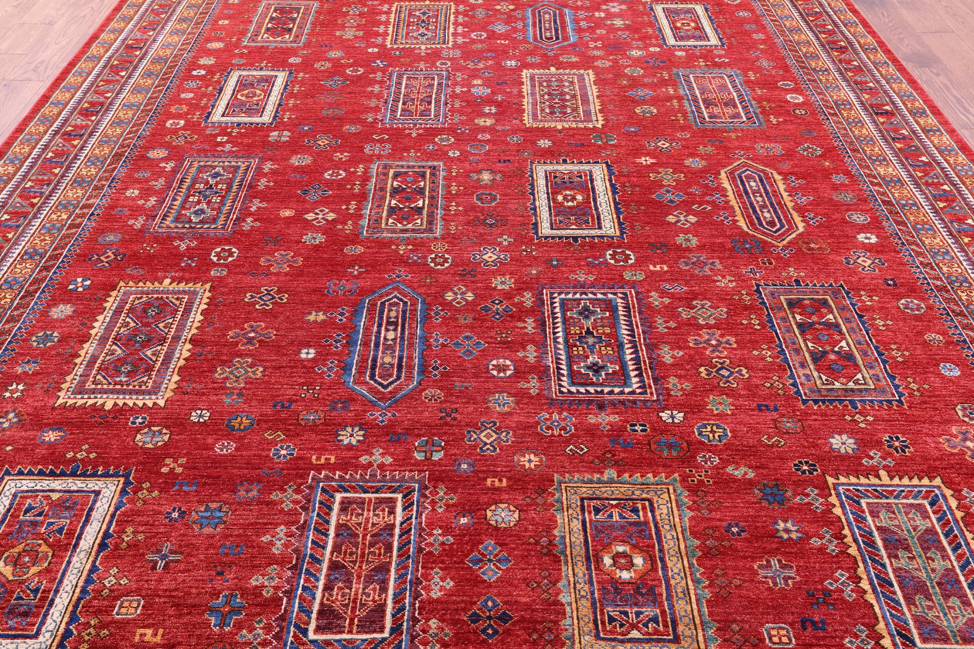 Persian Fine Serapi Hand Knotted Wool Rug - 9' 1" X 12' 0" - Golden Nile