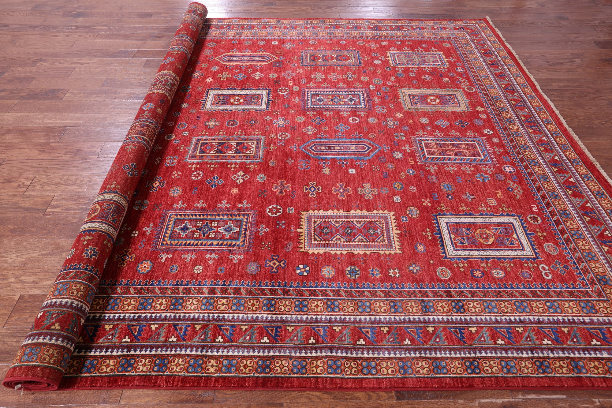 Persian Fine Serapi Hand Knotted Wool Rug - 9' 1" X 12' 0" - Golden Nile