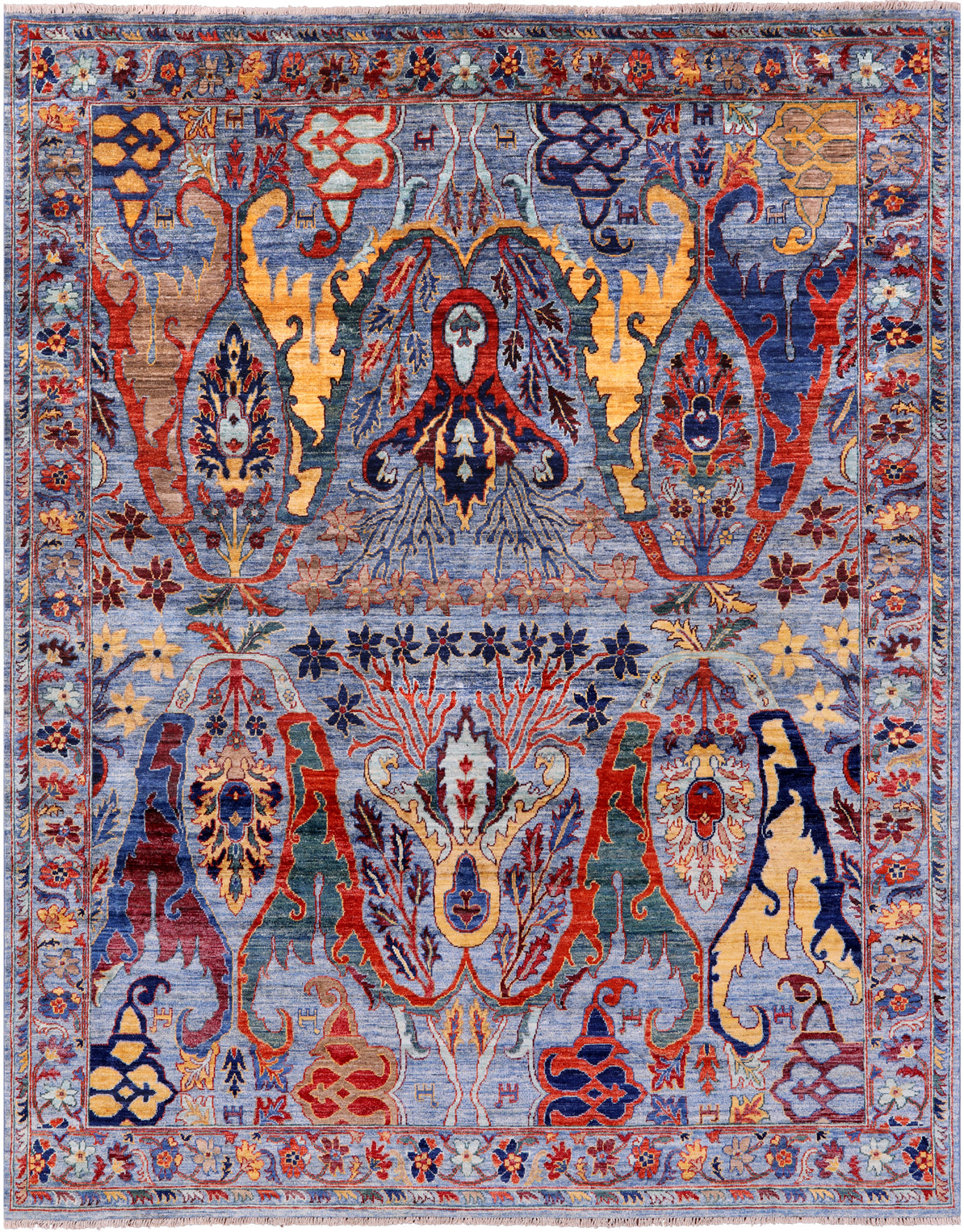 Persian Fine Serapi Handmade Wool Rug - 7' 11" X 9' 8" - Golden Nile