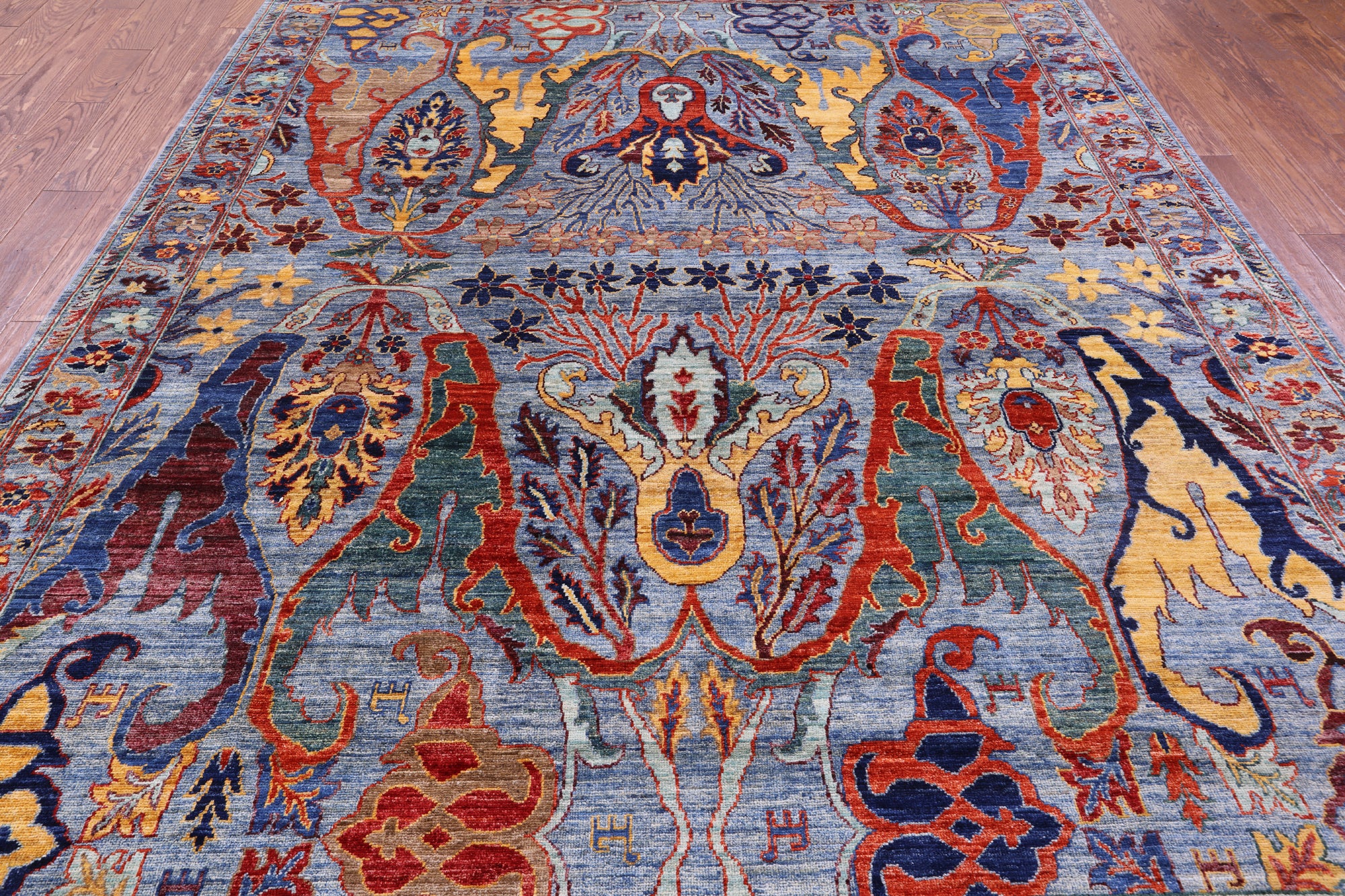 Persian Fine Serapi Handmade Wool Rug - 7' 11" X 9' 8" - Golden Nile