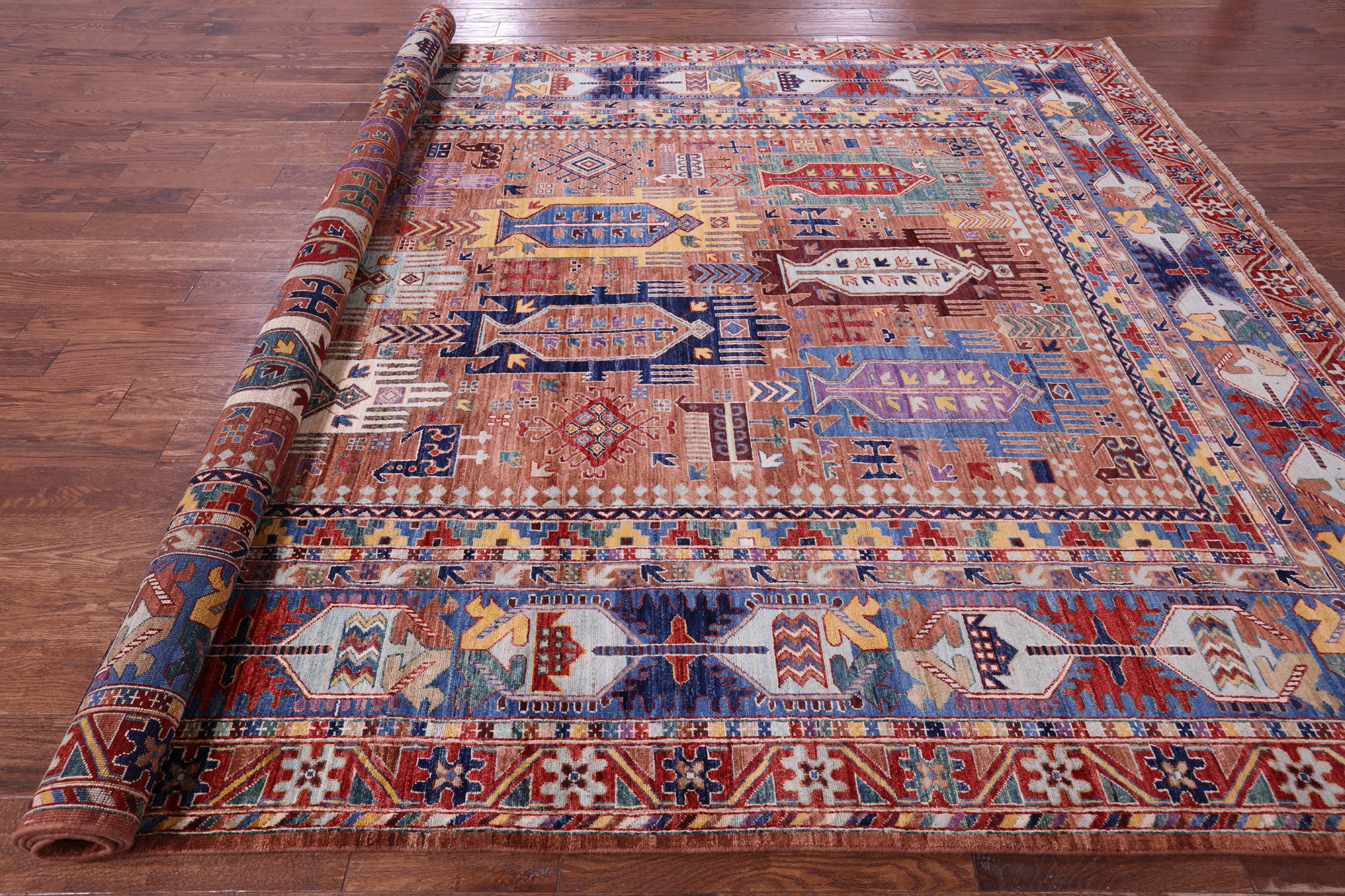 Persian Fine Serapi Hand Knotted Wool Rug - 8' 10" X 11' 5" - Golden Nile