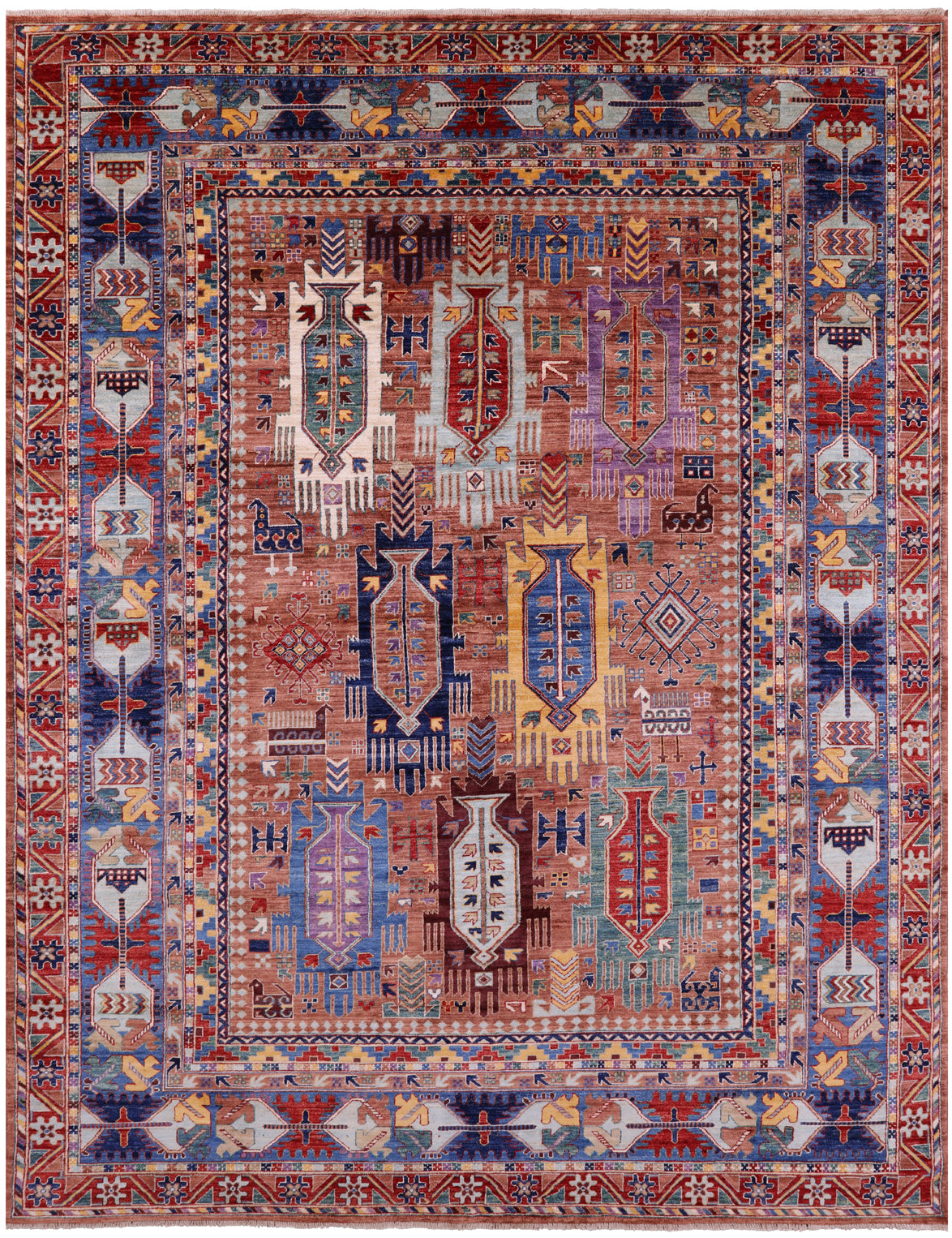 Persian Fine Serapi Hand Knotted Wool Rug - 8' 10" X 11' 5" - Golden Nile