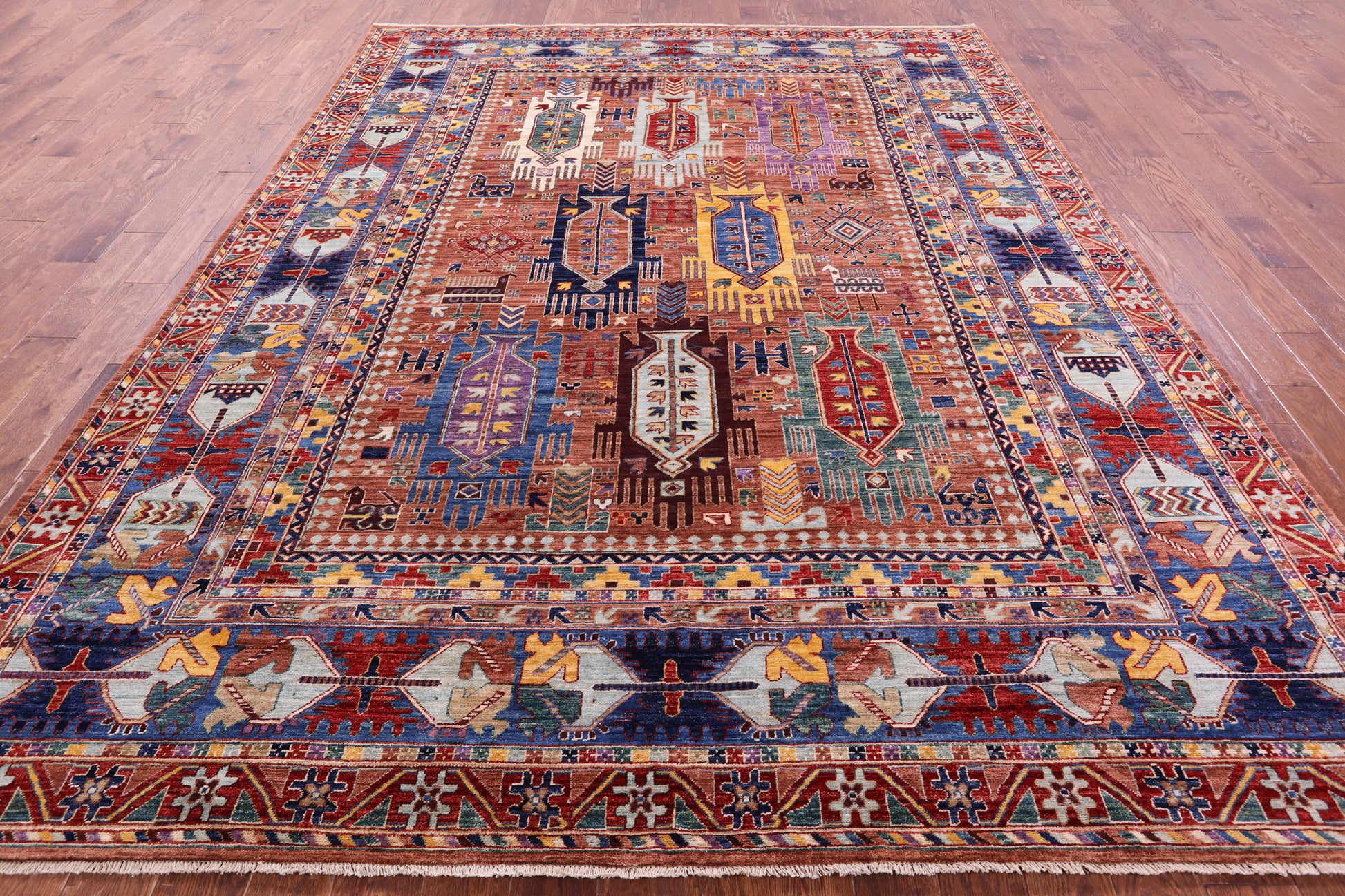 Persian Fine Serapi Hand Knotted Wool Rug - 8' 10" X 11' 5" - Golden Nile