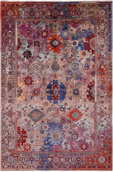 Persian Fine Serapi Handmade Wool Rug - 5' 7" X 8' 4" - Golden Nile