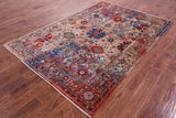 Persian Fine Serapi Handmade Wool Rug - 5' 7" X 8' 4" - Golden Nile