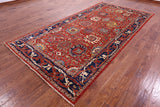 Persian Fine Serapi Handmade Wool Rug - 5' 10" X 11' 8" - Golden Nile