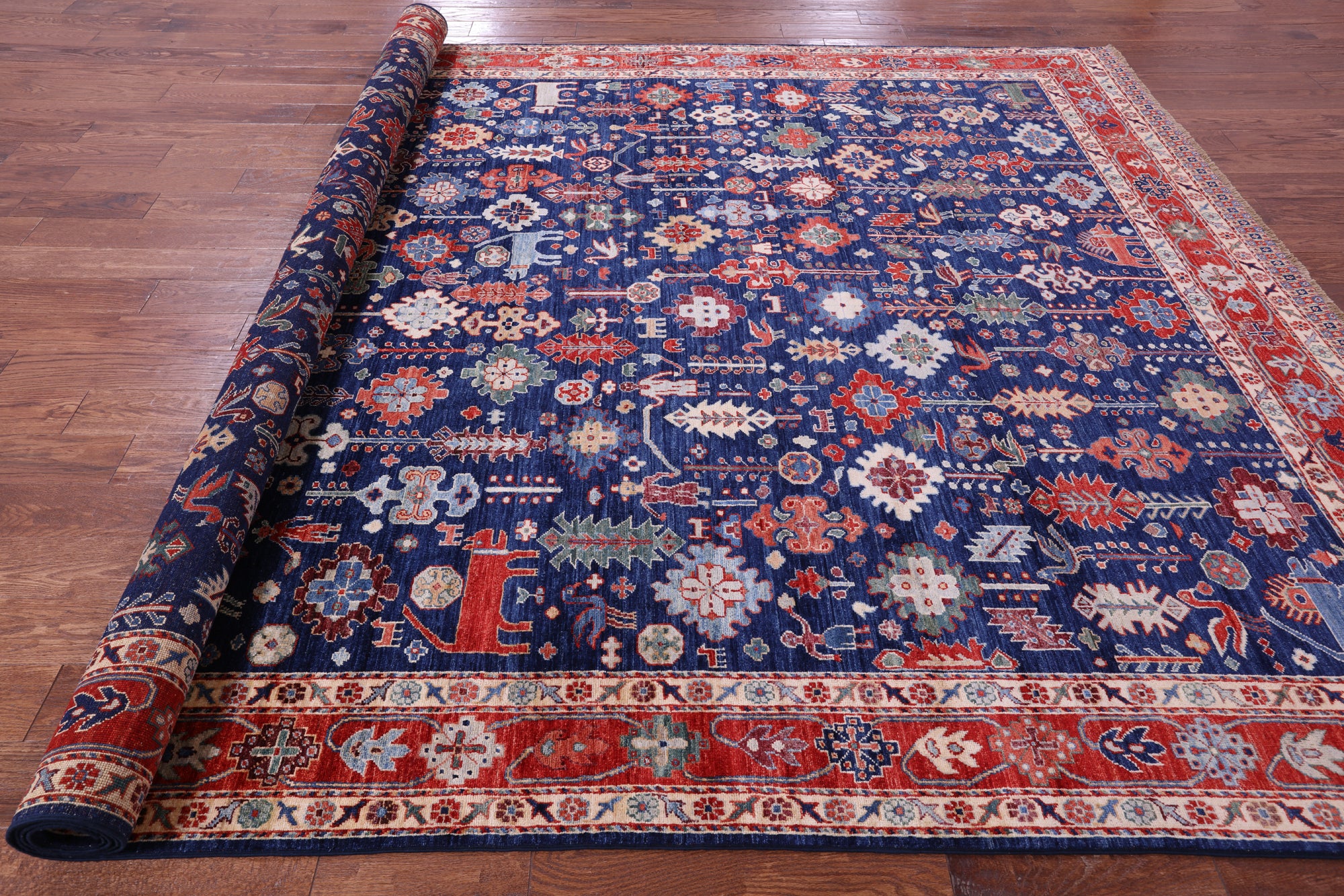Persian Fine Serapi Handmade Wool Rug - 8' 8" X 11' 11" - Golden Nile